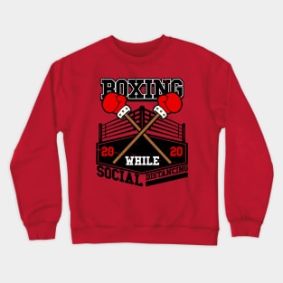 Funny Inventions Boxing While Social Distancing Retro Vintage Original Poster Crewneck Sweatshirt